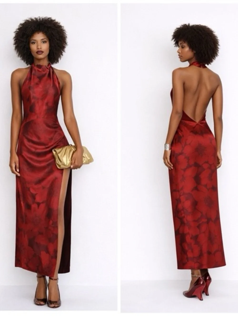 Reformation Emeline 100% Silk Dress - Carnelian - Picture 2 of 3